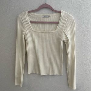 Lush Cream Ribbed Sweater NWOT 🤍